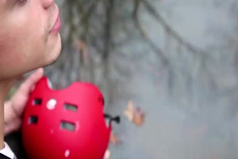 Jake Bass wearing latex and Dean Monroe