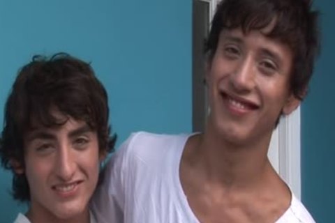 Two young homo fellows nail In The Kitchen