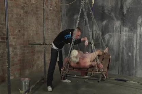 naughty twink Titus Snow undressed bare And Roped To A Pallet