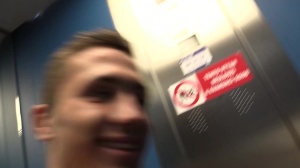 A very sleazy sporty man jerks off in the park