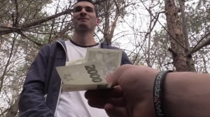 A student fulfils wants of the stranger for cash