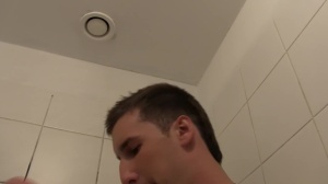 admirable lad shows his body in the public toilet