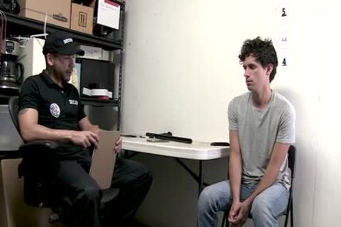 Security Guard Sticks A Billy Club In A Perps taut darksome hole