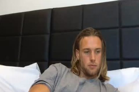 Blond man On web camera