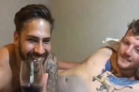 2 daddy men Caressing Their cocks