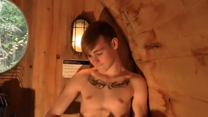 JizzAddiction.com: Skyler Dallon masturbating in the sauna