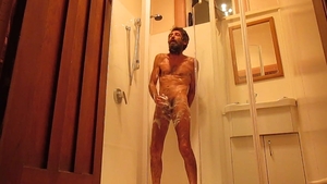 bathroom Shower Time homo Jackoff Cumming