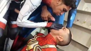 large penis Superheroes bareback 3some