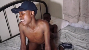 80 Gays: Slim and young Brian stripteasing in the bed