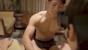 OF – Hotboy Jin Wears VR Glasses And His most admirable friend help Masturbate