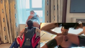 Brett Tyler & Caged vagina boy - Window Fisting